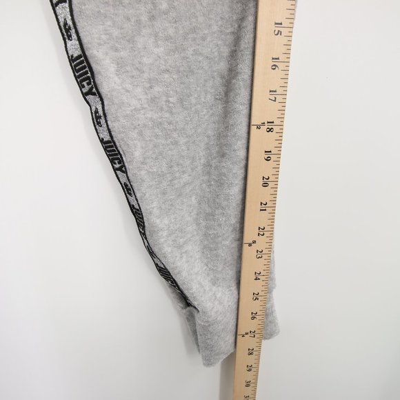 2-Piece Set Juicy Couture Terry Cloth Gray Black Short Sleeve Top Joggers XL - Picture 5 of 15